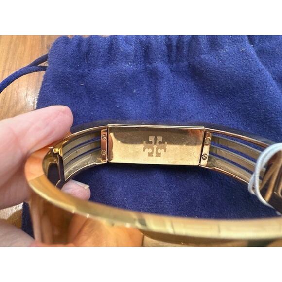 Tory Burch Fitbit Flex Bracelet Bangle – Gold Tone Metal – Geometric Design NEW - Picture 3 of 11